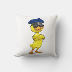 Duck as Police officer with Police cap Throw Pillow