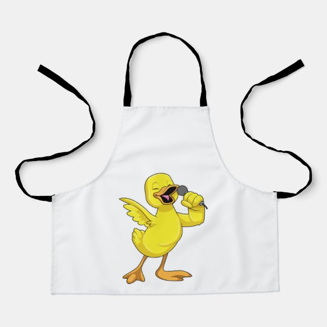 Duck as Singer with Microphone Apron (Front)