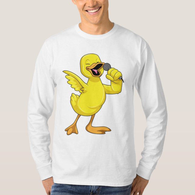 Duck as Singer with Microphone T-Shirt (Front)