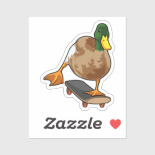 Duck as Skater with Skateboard