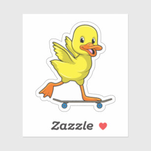 Duck as Skater with Skateboard