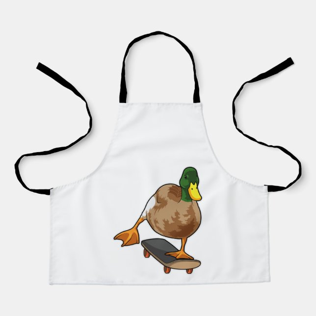 Duck as Skater with Skateboard Apron (Front)