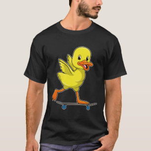 Duck as Skater with Skateboard T-Shirt