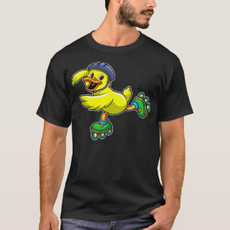 Duck as Skater with Skates Helmet T-Shirt