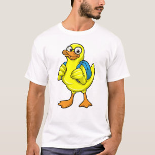 Duck as Student with Backpack T-Shirt