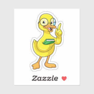 Duck as Teacher with Book & Glasses