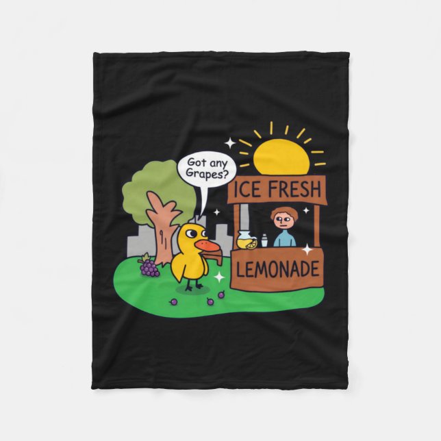 Duck Asks For Grapes Lemonade Stand Fleece Blanket (Front)