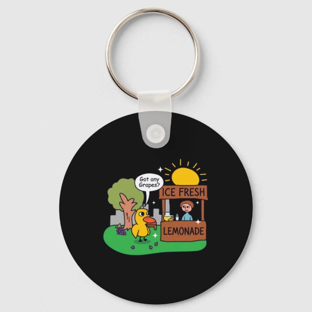Duck Asks For Grapes Lemonade Stand Keychain (Front)