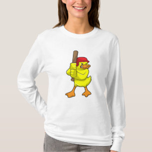 Duck at Baseball with Baseball bat & Cap T-Shirt