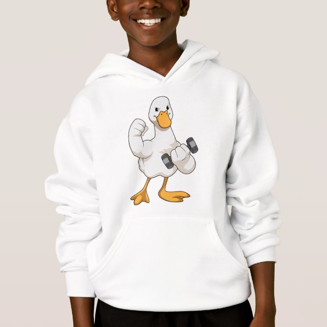 Duck at Bodybuilding with Dumbbell (Front)