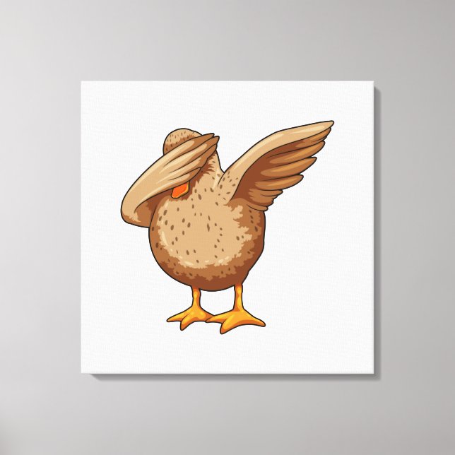 Duck at Hip Hop Dance Dab Canvas Print (Front)