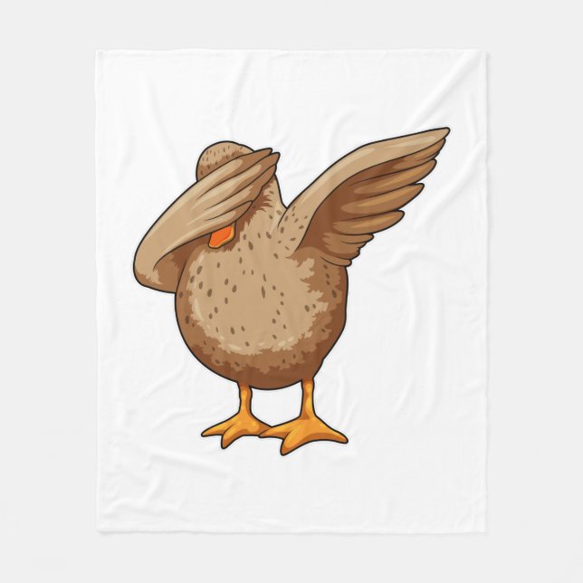 Duck at Hip Hop Dance Dab Fleece Blanket (Front)