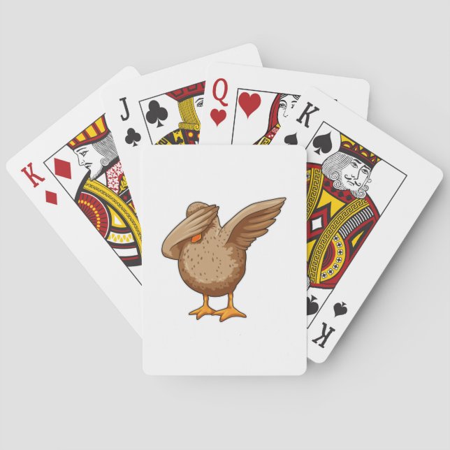 Duck at Hip Hop Dance Dab Playing Cards (Back)