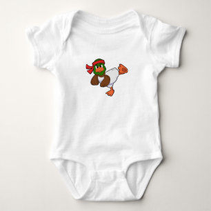 Duck at Martial arts Karate Baby Bodysuit