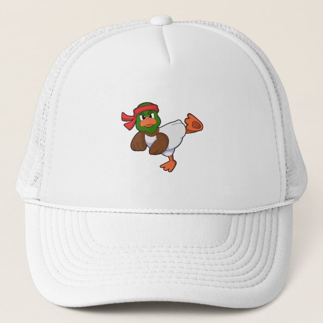 Duck at Martial arts Karate Trucker Hat (Front)