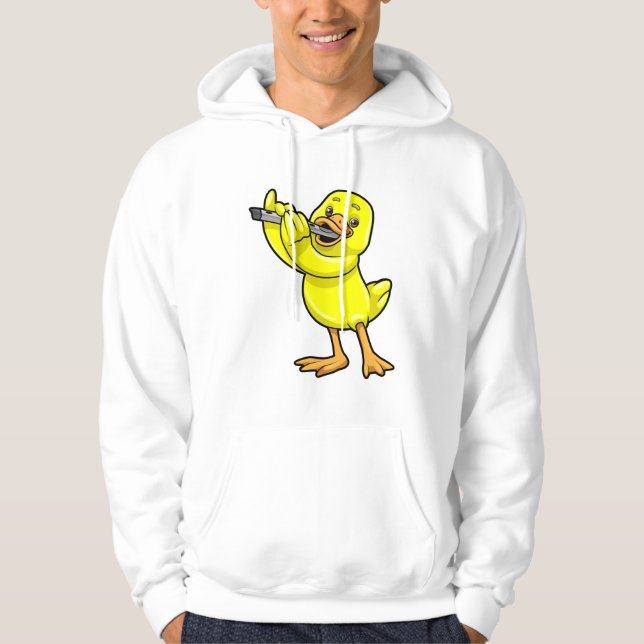 Duck at Music with Flute Hoodie (Front)