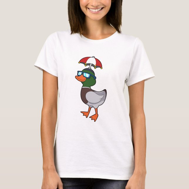 Duck at Raining with Umbrella.PNG T-Shirt (Front)