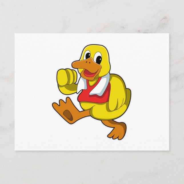 Duck at Running Postcard (Front)