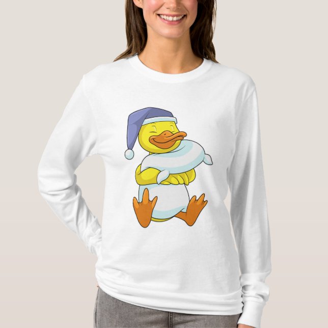 Duck at Sleeping with Nightcap T-Shirt (Front)