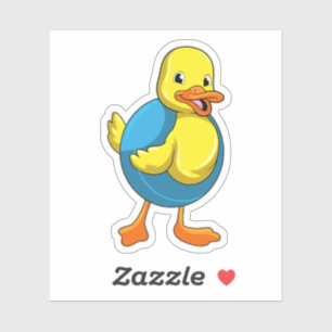 Duck at Swimming with Swim ring