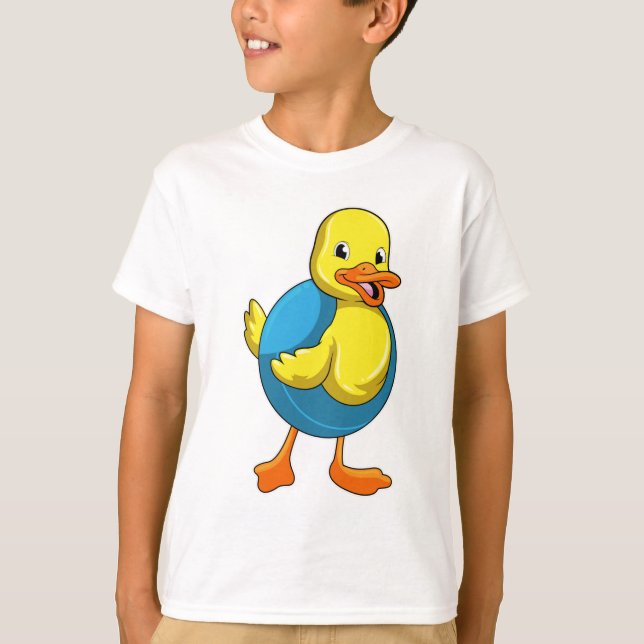 Duck at Swimming with Swim ring T-Shirt (Front)