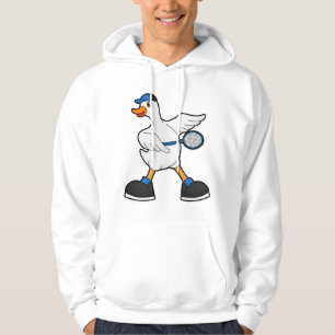 Duck at Tennis with Tennis racket & Cap Hoodie