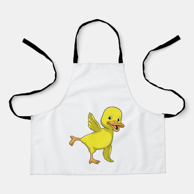 Duck at Yoga Stretching exercise Apron (Front)