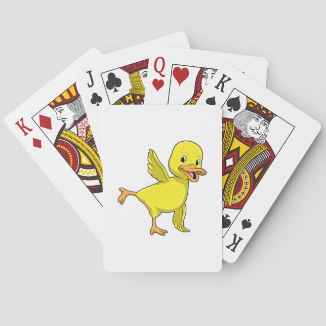 Duck at Yoga Stretching exercise Playing Cards (Back)