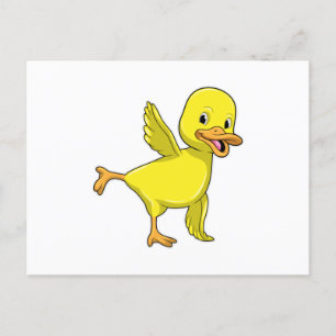 Duck at Yoga Stretching exercise Postcard