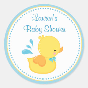 Duck Baby Shower Favour Tag Stickers