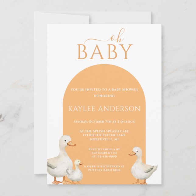Duck Baby Shower Invitation (Front)