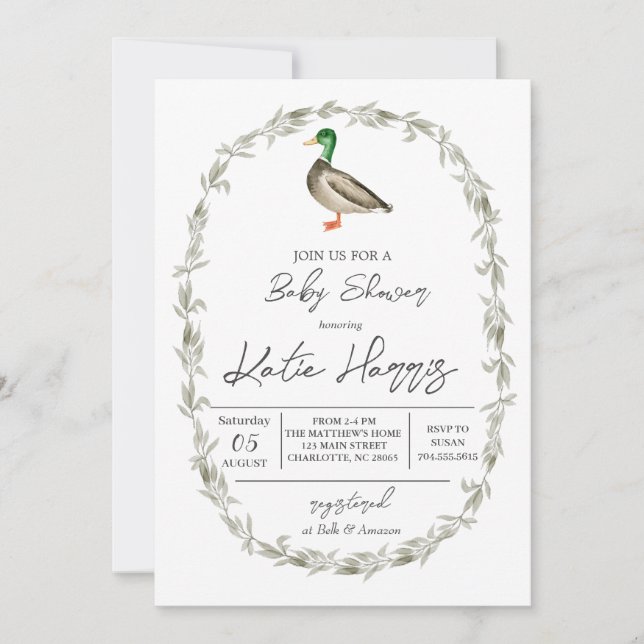 Duck baby Shower invitation (Front)