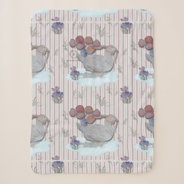 Duck Balloons Nursery Theme Baby Cloth Sherpa Blan Sherpa Blanket (Front)