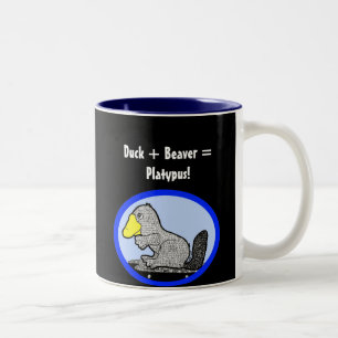 Duck + Beaver = Platypus! Two-Tone Coffee Mug