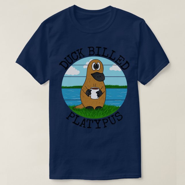 Duck Billed Platypus Tea Australia Funny T-Shirt (Design Front)