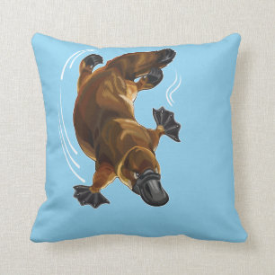 duck-billed platypus throw pillow