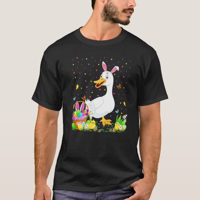 Duck Bird Easter Egg Hunt Bunny Duck Easter Sunday T-Shirt (Front)