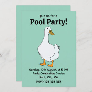Duck Bird White Duck  Invitation
