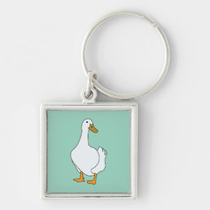 Duck Bird White Duck Keychain