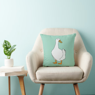 Duck Bird White Duck Throw Pillow