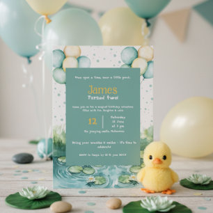 Duck Birthday Invitation • Watercolor Little Duck 