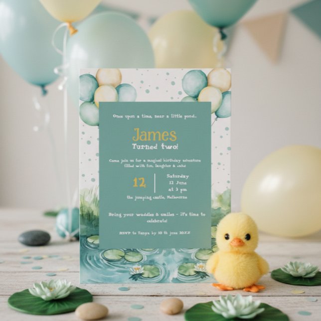 Duck Birthday Invitation • Watercolor Little Duck  (Creator Uploaded)