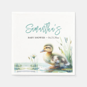 Duck Blue Boy Baby Shower Napkin