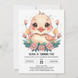 Duck Bohemian Birthday Invitation