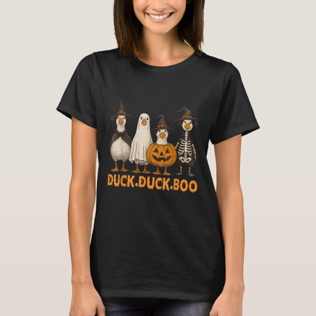 Duck Boo Funny Cute Soky Halloween Family Goose Pu T-Shirt (Front)