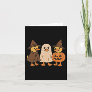 Duck Boo Funny Spooky Halloween Cute Trio Ghost Co Card