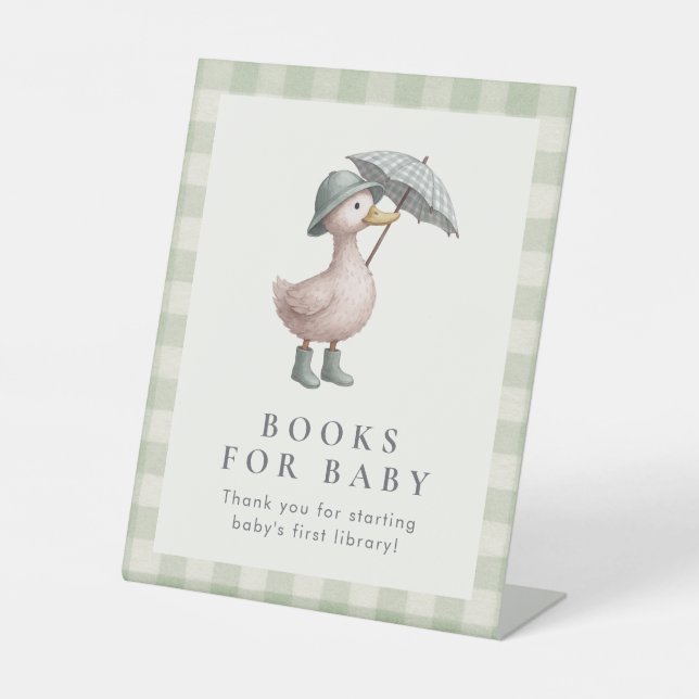 Duck Books For Baby Shower Table Top Pedestal Sign (Front)