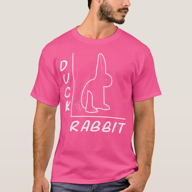 Duck Bunny Optical Illusion Math Funny T-Shirt (Front)