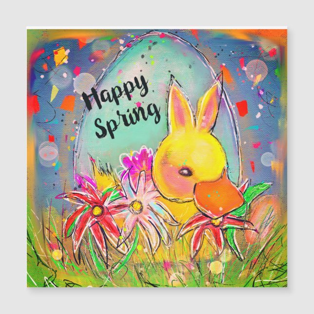 Duck Bunny Spring Easter Card (Front)