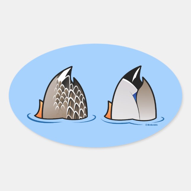 Duck Butts Oval Sticker (Front)